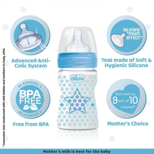 Well-Being PP Bottle Silicone 150ml 0m+ (Blue) - Image 2