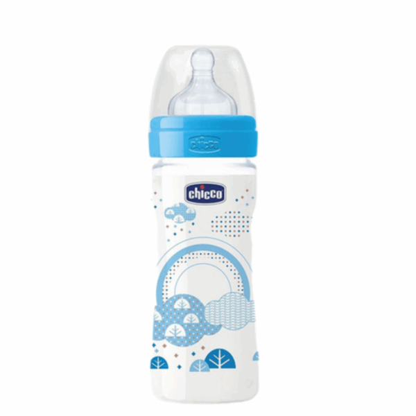 Well-Being PP 250ml Bottle Silicone (Blue)