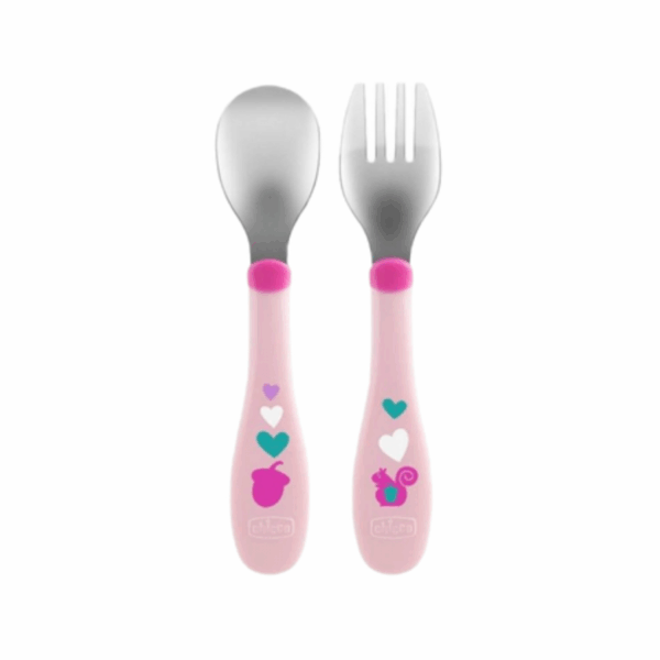 Metal Cutlery 18m+ (Pink/Neutral)