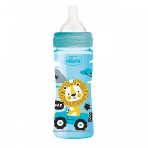Well-Being PP Bottle Silicone 250ml 2m+ (Blue)