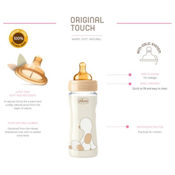 Original Touch PP Bottle Latex 250ml 2m+ (Neutral) - Image 2