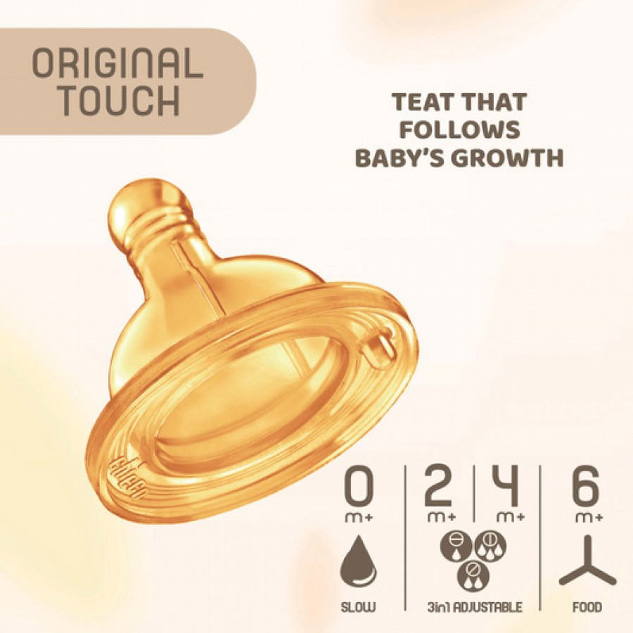Original Touch Glass Bottle Latex 240ml 2m+ (Neutral)
