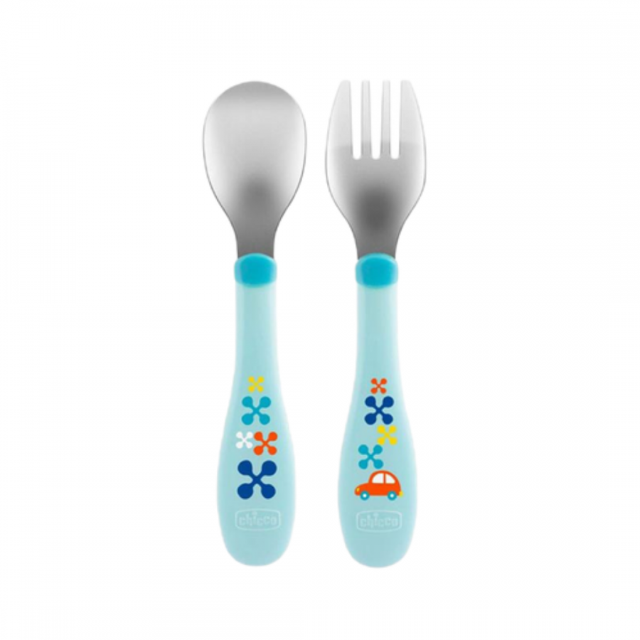 Metal Cutlery 18m+ (Blue/Green)