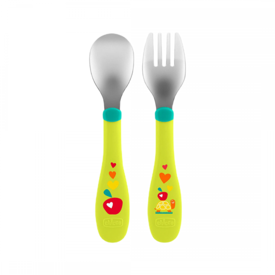 Metal Cutlery 18m+ (Blue/Green)