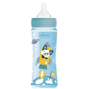 Well-Being PP Bottle Silicone 330ml 4m+ (Blue) - Image 1